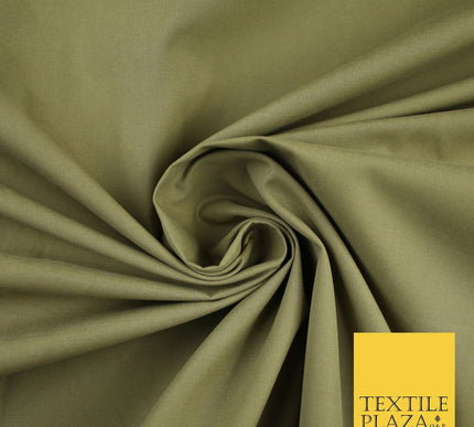 Light Khaki Green Smooth Crisp 100% Cotton Fabric Dress Shirt Material 58" 8256