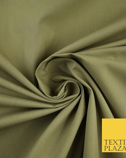 Light Khaki Green Smooth Crisp 100% Cotton Fabric Dress Shirt Material 58" 8256