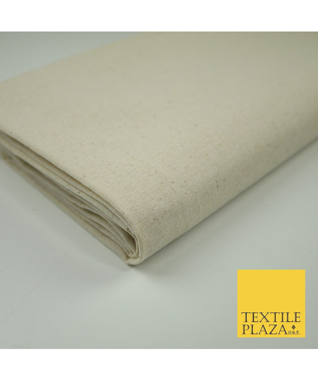 PREMIUM 100%Cotton Natural Beige Medium CALICO Pure Undyed Craft Fabric 63" 8260