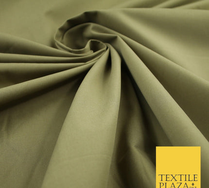 Light Khaki Green Smooth Crisp 100% Cotton Fabric Dress Shirt Material 58" 8256