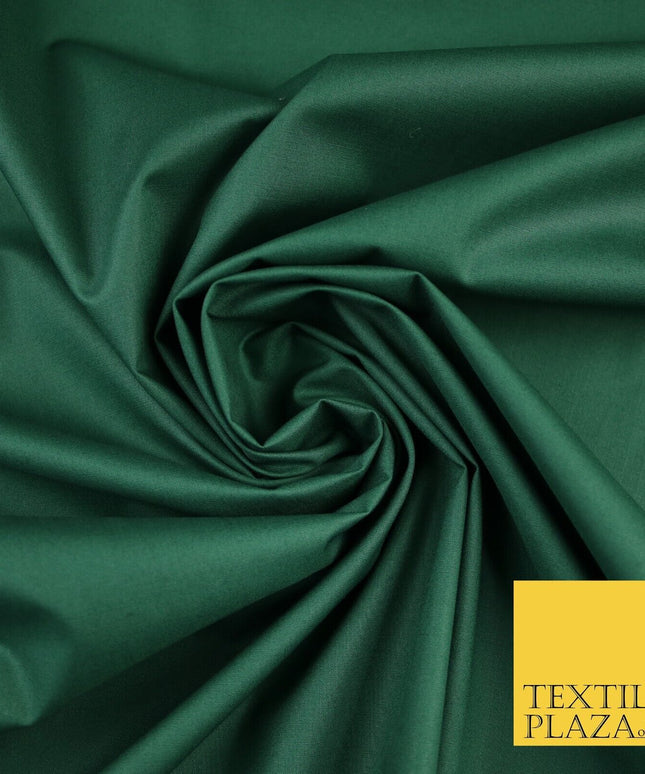Bottle Green Smooth Crisp Cotton Blend Fabric Dress Shirt Material 60" 8258