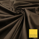 Chocolate Brown Luxury Fine Sheen 2 Way Stretch Cotton Sateen Dress Fabric 8257