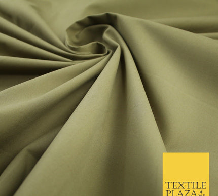 Light Khaki Green Smooth Crisp 100% Cotton Fabric Dress Shirt Material 58" 8256