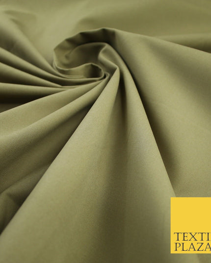 Light Khaki Green Smooth Crisp 100% Cotton Fabric Dress Shirt Material 58" 8256
