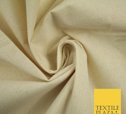 PREMIUM 100%Cotton Natural Beige Medium CALICO Pure Undyed Craft Fabric 63" 8260