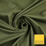 KHAKI GREEN 2 Way Stretch Smooth Cotton Drill Fabric Twill Upholstery Uniform Work 59" 8255