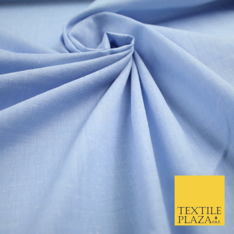 Light Denim Blue Soft Slubbed 100% Pure Cotton Fabric Dress Material 44" 8244