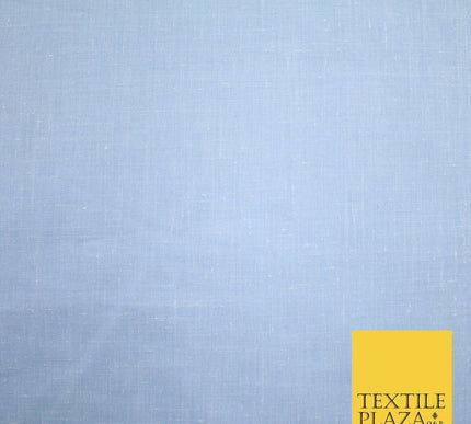 Light Denim Blue Soft Slubbed 100% Pure Cotton Fabric Dress Material 44" 8244