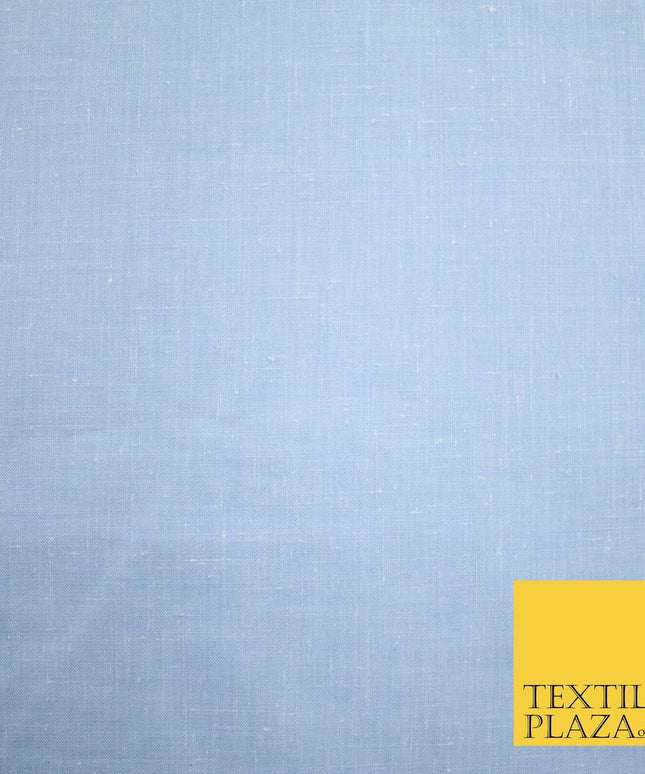 Light Denim Blue Soft Slubbed 100% Pure Cotton Fabric Dress Material 44" 8244