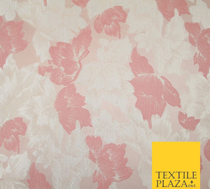 Light Pink Ivory Scattered Flowers Floral Brocade Jacquard Dress Fabric 56" 7450