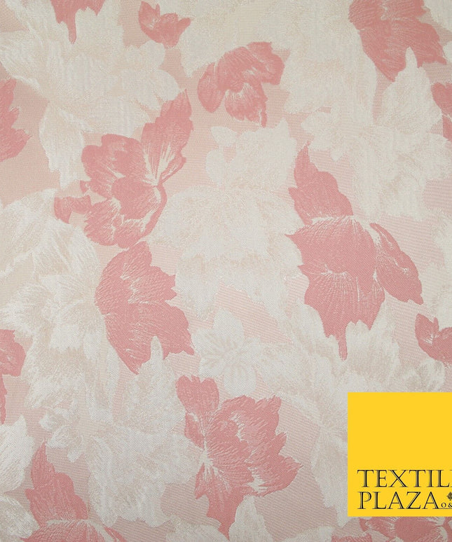 Light Pink Ivory Scattered Flowers Floral Brocade Jacquard Dress Fabric 56" 7450