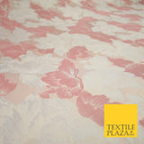 Light Pink Ivory Scattered Flowers Floral Brocade Jacquard Dress Fabric 56" 7450
