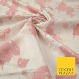 Light Pink Ivory Scattered Flowers Floral Brocade Jacquard Dress Fabric 56" 7450