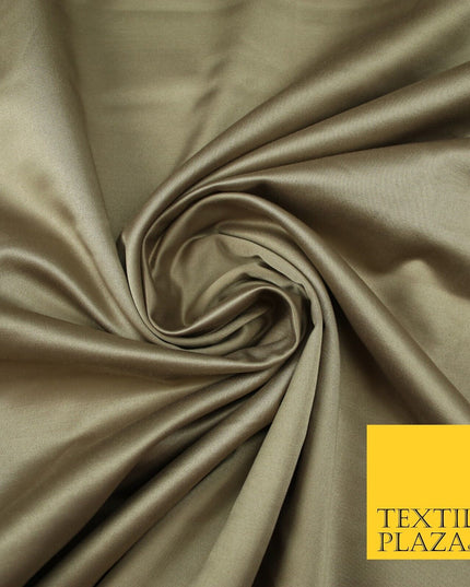 7 COLOURS - Premium Plain Liquid Smooth Sheen Cotton Sateen Dress Fabric 57"