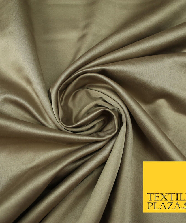 7 COLOURS - Premium Plain Liquid Smooth Sheen Cotton Sateen Dress Fabric 57"