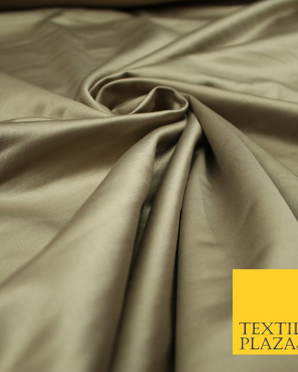 7 COLOURS - Premium Plain Liquid Smooth Sheen Cotton Sateen Dress Fabric 57"