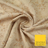 POWDER BLUE PEACH Ornate Bubble 3D Floral Textured Brocade Jacquard Dress Fabric