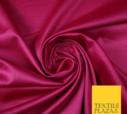 7 COLOURS - Premium Plain Liquid Smooth Sheen Cotton Sateen Dress Fabric 57"