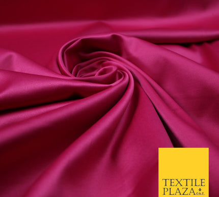 7 COLOURS - Premium Plain Liquid Smooth Sheen Cotton Sateen Dress Fabric 57"