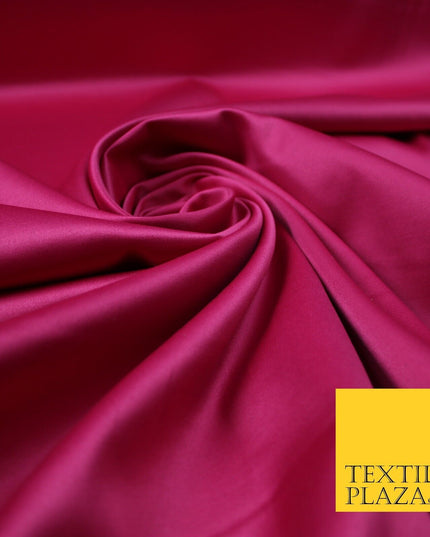 7 COLOURS - Premium Plain Liquid Smooth Sheen Cotton Sateen Dress Fabric 57"