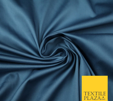 7 COLOURS - Premium Plain Liquid Smooth Sheen Cotton Sateen Dress Fabric 57"