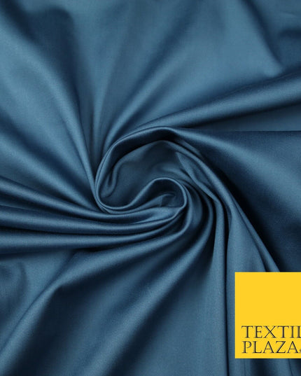 7 COLOURS - Premium Plain Liquid Smooth Sheen Cotton Sateen Dress Fabric 57"