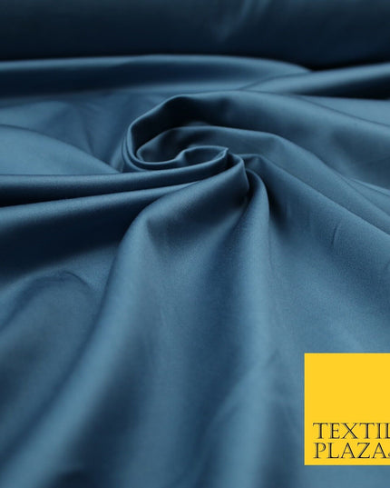 7 COLOURS - Premium Plain Liquid Smooth Sheen Cotton Sateen Dress Fabric 57"