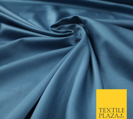 7 COLOURS - Premium Plain Liquid Smooth Sheen Cotton Sateen Dress Fabric 57"