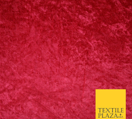 RASPBERRY Crushed Velvet Fabric Material Backdrop Cushions Curtains Stretch 7439