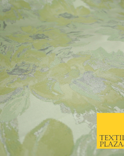 2 COLOURS - Luxury Metallic Oversized Floral Brocade Jacquard Dress Fabric 56"