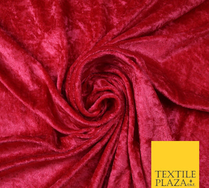 RASPBERRY Crushed Velvet Fabric Material Backdrop Cushions Curtains Stretch 7439