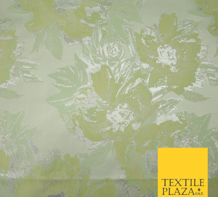 2 COLOURS - Luxury Metallic Oversized Floral Brocade Jacquard Dress Fabric 56"
