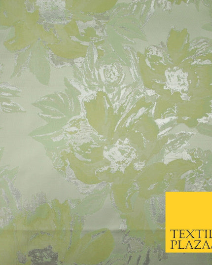 2 COLOURS - Luxury Metallic Oversized Floral Brocade Jacquard Dress Fabric 56"