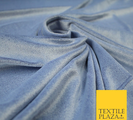 LAVENDER / ROYAL BLUE Soft Two Tone Velvet Velour Fabric Stretch Material 7442