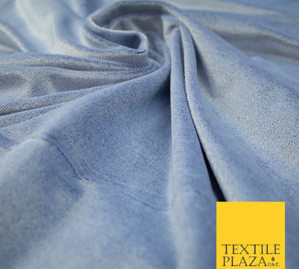 LAVENDER / ROYAL BLUE Soft Two Tone Velvet Velour Fabric Stretch Material 7442
