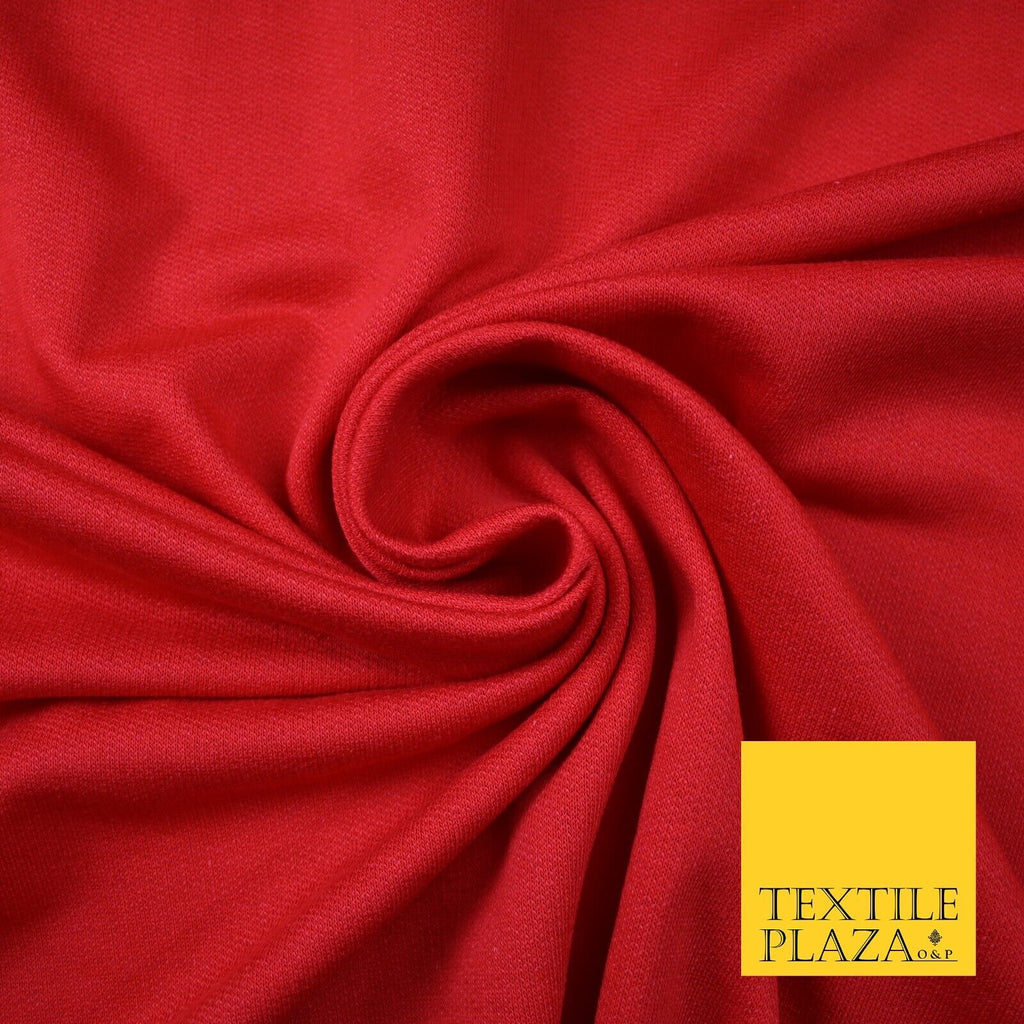 RED Loop Back Cotton Blend Jersey Fabric Sweatshirt Shorts Knit 70" WIDE - 7441