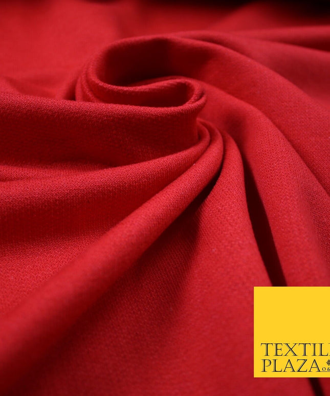 RED Loop Back Cotton Blend Jersey Fabric Sweatshirt Shorts Knit 70" WIDE - 7441