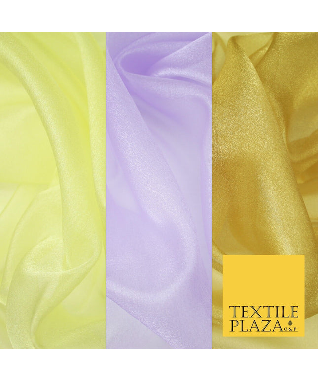 LILAC / LEMON / GOLD Premium Plain Japanese Crystal Organza Veil Wedding Shimmer