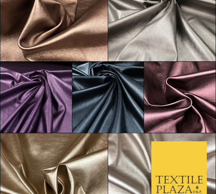 7 COLOURS Premium Quality METALLIC LEATHERETTE Fabric 300gsm Dancewear Craft 55"