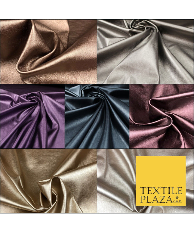 7 COLOURS Premium Quality METALLIC LEATHERETTE Fabric 300gsm Dancewear Craft 55"