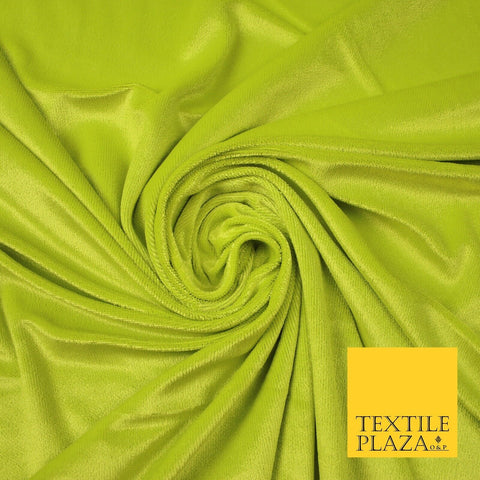 LIME GREEN Soft Textured Velvet Velour Fabric Stretch Material 65" WIDE 7435
