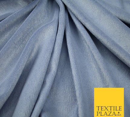 LAVENDER DENIM Soft Textured Velvet Velour Fabric Stretch Material 70" WIDE 7434