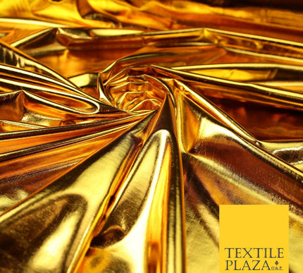 WARM GOLD Premium Metallic Lycra Fabric Shiny Mirror Foil Spandex Dancewear 7430