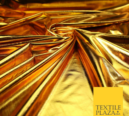 WARM GOLD Premium Metallic Lycra Fabric Shiny Mirror Foil Spandex Dancewear 7430