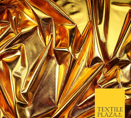 WARM GOLD Premium Metallic Lycra Fabric Shiny Mirror Foil Spandex Dancewear 7430