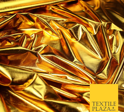 WARM GOLD Premium Metallic Lycra Fabric Shiny Mirror Foil Spandex Dancewear 7430