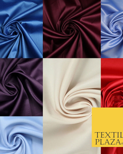 7 COLOURS - Luxury Plain Stretch Matt Duchess Satin Fabric Wedding Dress 58"