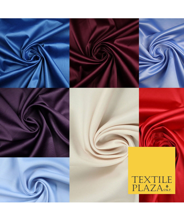 7 COLOURS - Luxury Plain Stretch Matt Duchess Satin Fabric Wedding Dress 58"