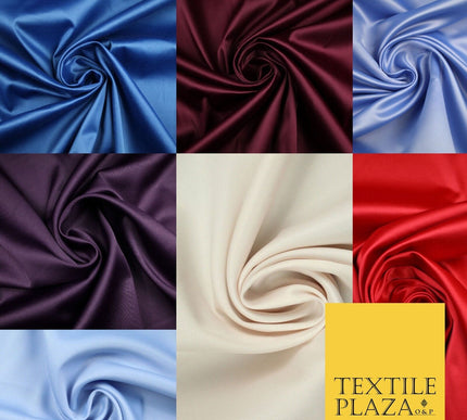 7 COLOURS - Luxury Plain Stretch Matt Duchess Satin Fabric Wedding Dress 58"