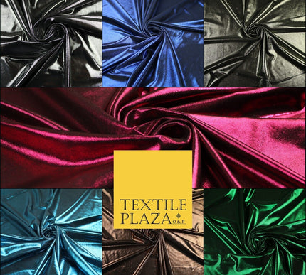 7 COLOURS - Metallic Lycra Stretch Fabric Shiny Mirror Foil Dancewear Costume